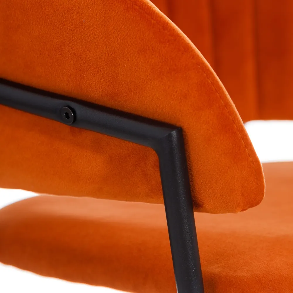 Scaun Dining Stylish Portocaliu, Catifea Metal - CreativDeco.ro [6]