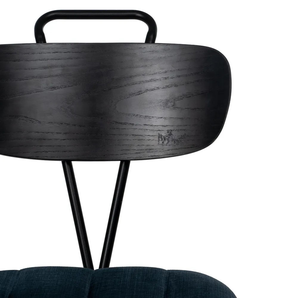 Scaun dining tapitat albastru, metal negru, creativdeco.ro [11]