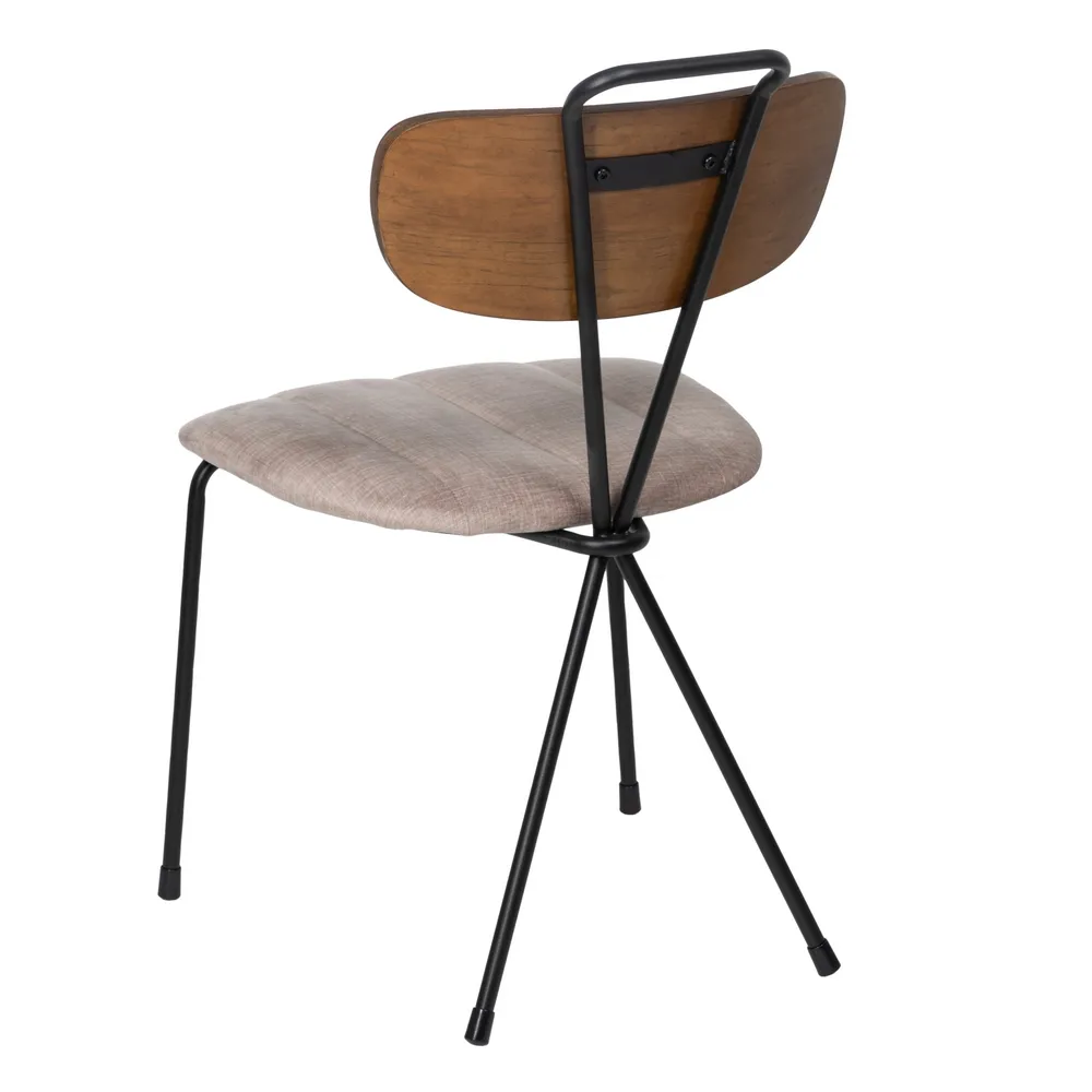 Set Scaune Dining tapitate Bej, Metal negru - CreativDeco.ro [5]
