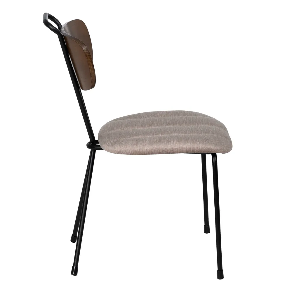 Set Scaune Dining tapitate Bej, Metal negru - CreativDeco.ro [4]