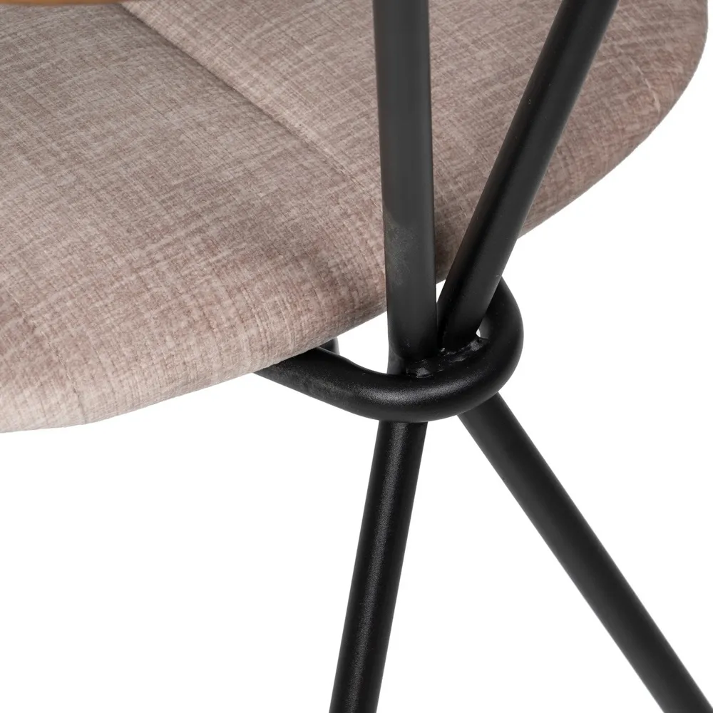 Set Scaune Dining tapitate Bej, Metal negru - CreativDeco.ro [10]