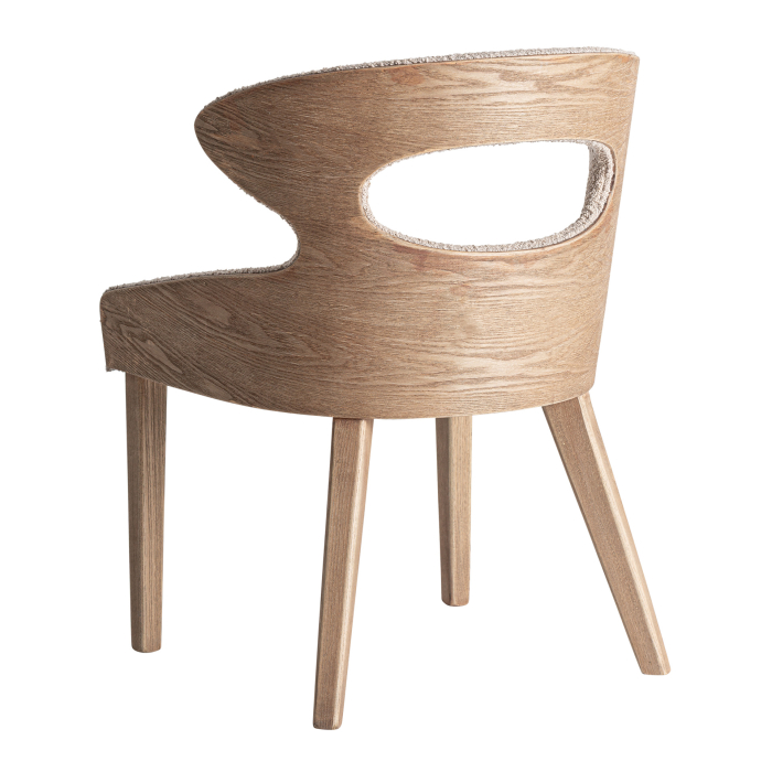 Scaun dining tapițat beige lemn frasin Trebas [3]