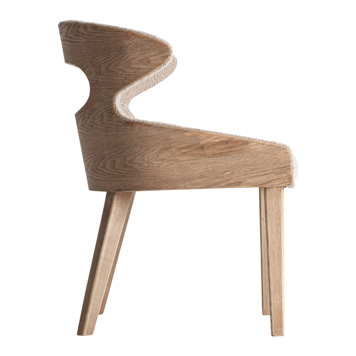 Scaun dining tapițat beige lemn frasin Trebas [4]
