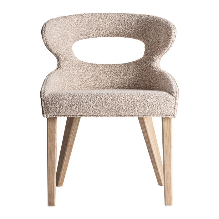Scaun dining tapițat beige lemn frasin Trebas [2]