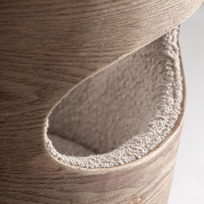 Scaun dining tapițat beige lemn frasin Trebas [5]