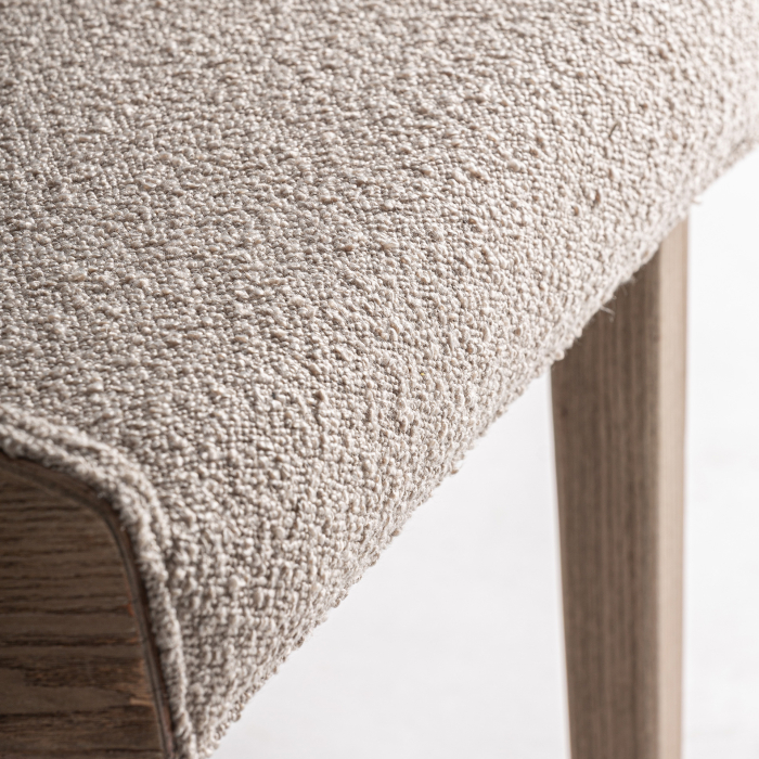 Scaun dining tapițat beige lemn frasin Trebas [8]