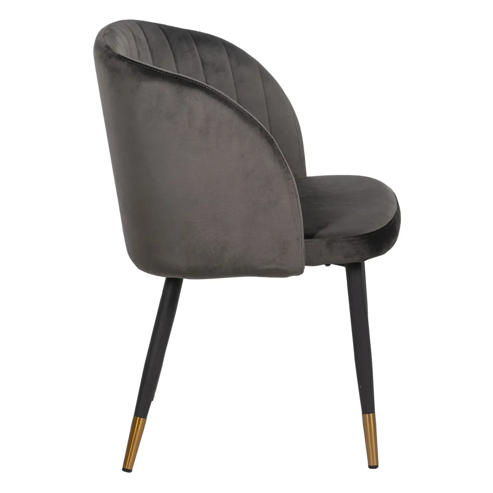 Scaun elegant catifea gri, picioare metal - creativdeco.ro [3]