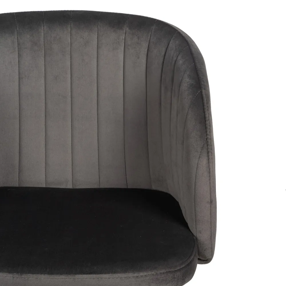 Scaun elegant catifea gri, picioare metal - creativdeco.ro [6]