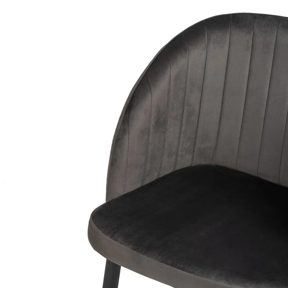 Scaun elegant catifea gri, picioare metal - creativdeco.ro [9]