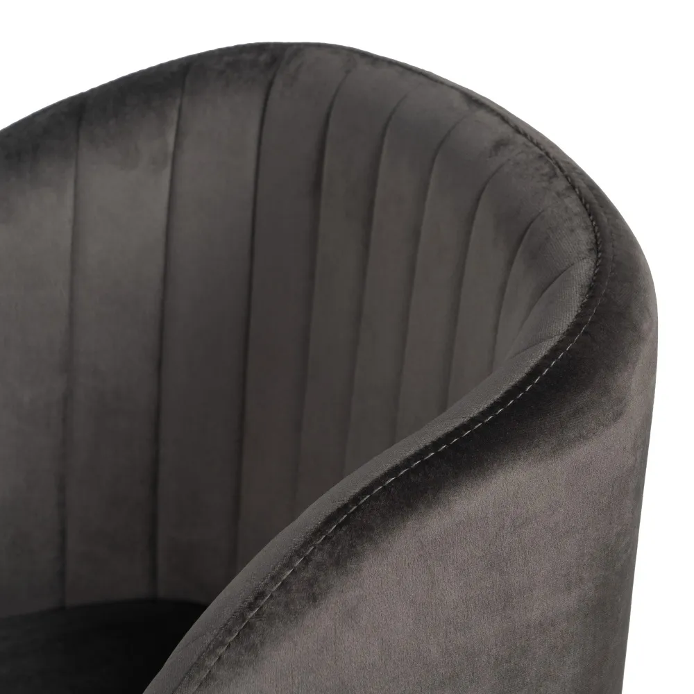 Scaun elegant catifea gri, picioare metal - creativdeco.ro [5]