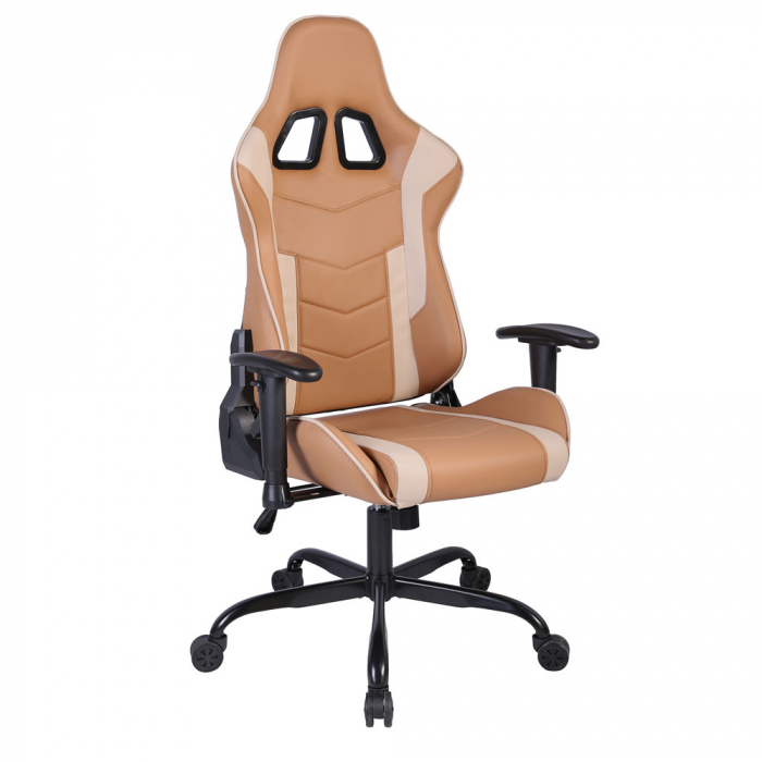 Scaun gaming ergonomic de birou maro crem Explor cu tetieră și suport lombar [7]