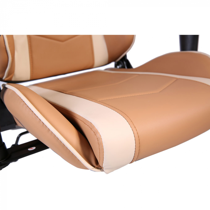 Scaun gaming ergonomic de birou maro crem Explor cu tetieră și suport lombar [10]