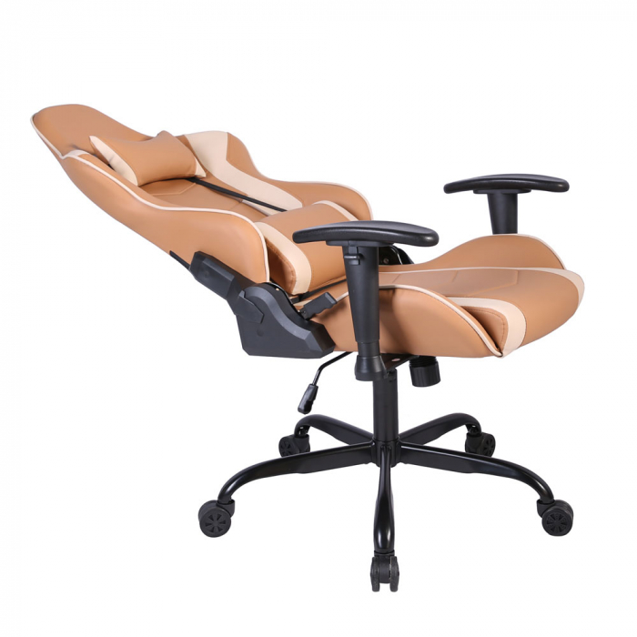 Scaun gaming ergonomic de birou maro crem Explor cu tetieră și suport lombar [6]