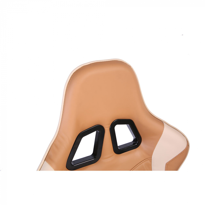 Scaun gaming ergonomic de birou maro crem Explor cu tetieră și suport lombar [8]