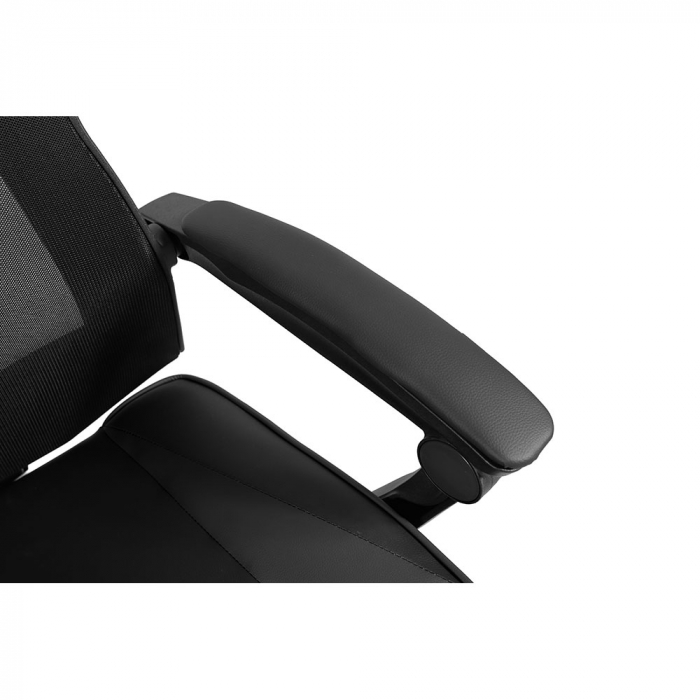 Scaun gaming ergonomic de birou negru din piele și mesh pentru birou Fusion [9]