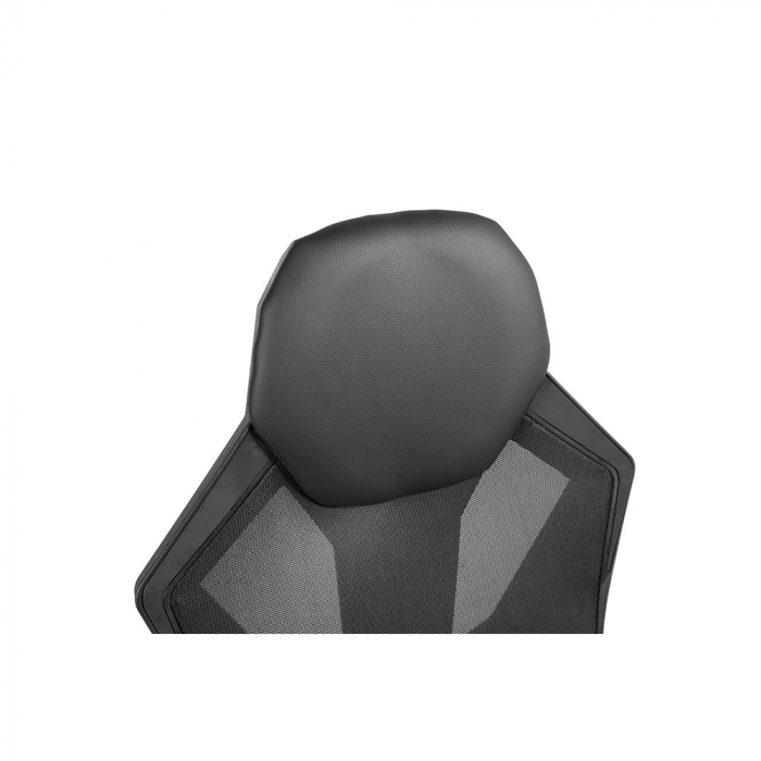 Scaun gaming ergonomic de birou negru din piele și mesh pentru birou Fusion [8]