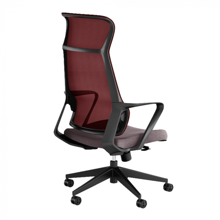 Scaun ergonomic Opra bordo gri cu spătar mesh și mecanism tilt [2]