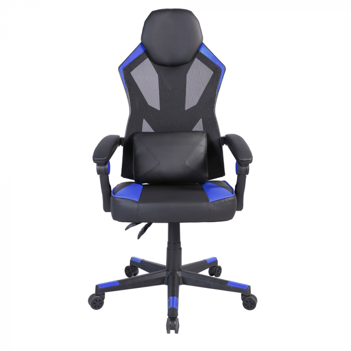 Scaun gaming birou ergonomic negru albastru Fusion Gaming cu spătar ajustabil [2]