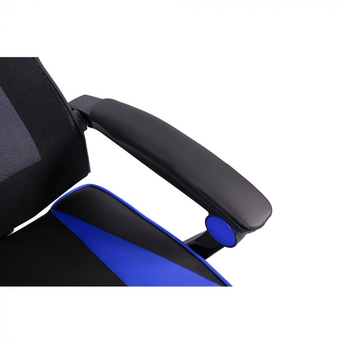 Scaun gaming birou ergonomic negru albastru Fusion Gaming cu spătar ajustabil [9]