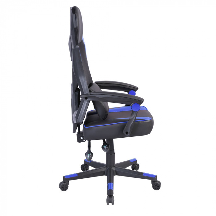 Scaun gaming birou ergonomic negru albastru Fusion Gaming cu spătar ajustabil [3]