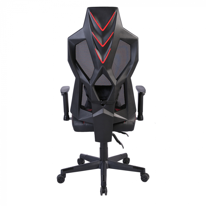 Scaun birou gaming negru roșu Storm RGB cu iluminare și spătar ajustabil [8]