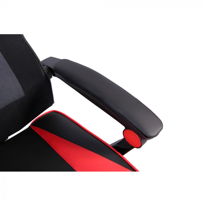 Scaun gaming ergonomic pentru birou roșu-negru Fusion Gaming cu spătar reglabil [9]