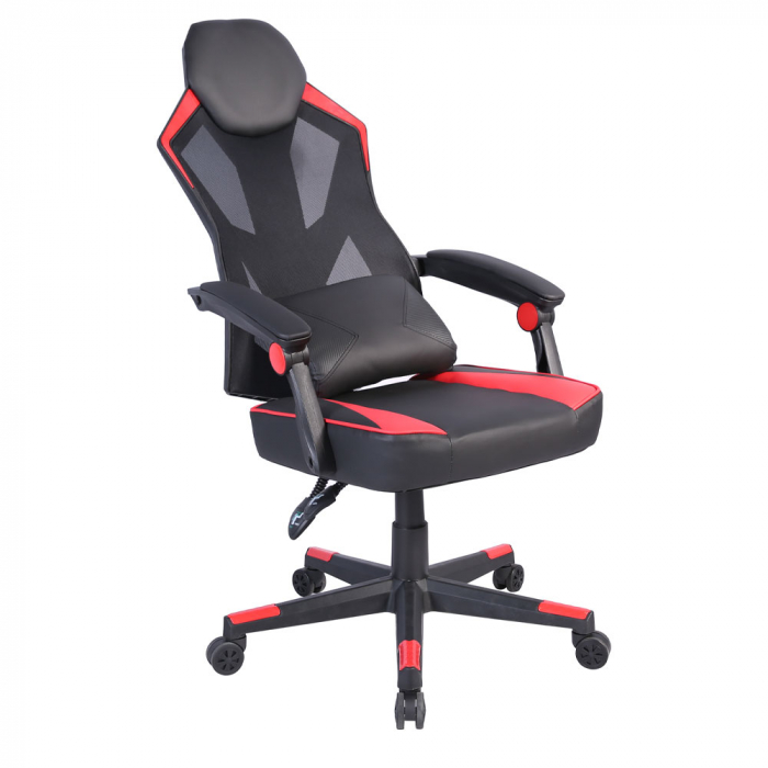 Scaun gaming ergonomic pentru birou roșu-negru Fusion Gaming cu spătar reglabil [6]