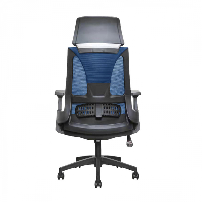 Scaun gaming ergonomic de birou albastru-negru Tie Chair cu spătar mesh [4]