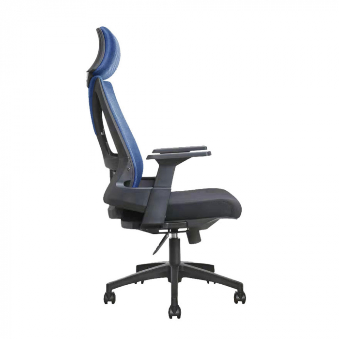 Scaun gaming ergonomic de birou albastru-negru Tie Chair cu spătar mesh [3]