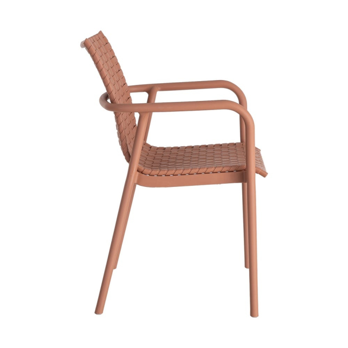 Scaun exterior stivuibil terracotta efect împletit [5]