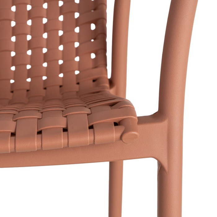 Scaun exterior stivuibil terracotta efect împletit [3]