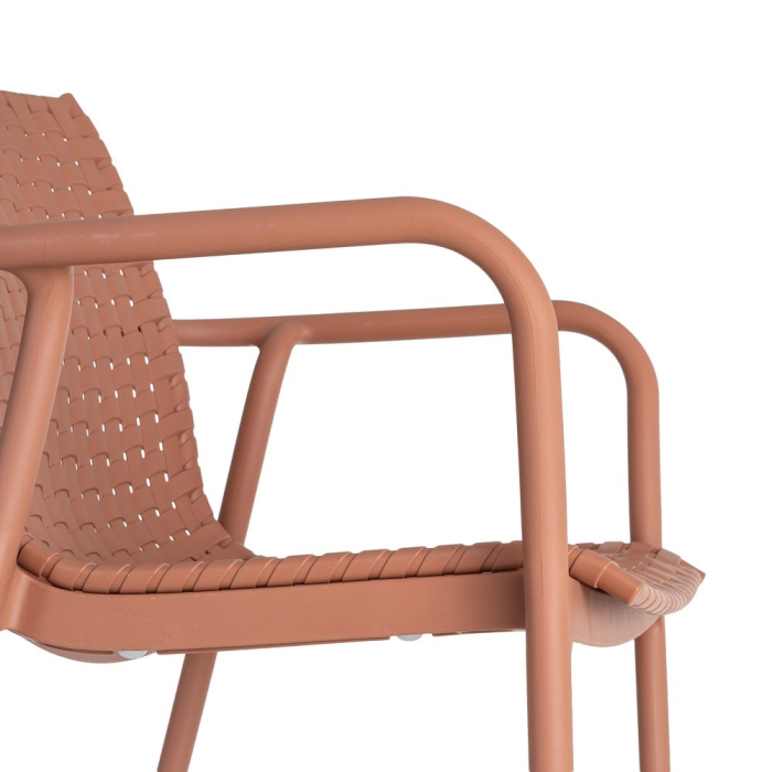 Scaun exterior stivuibil terracotta efect împletit [2]