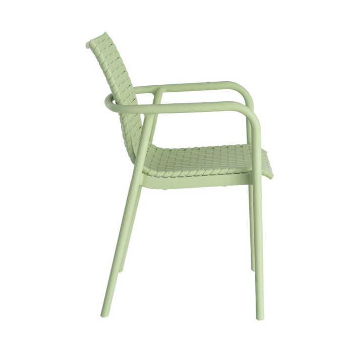 Scaun exterior stivuibil verde design împletit [9]