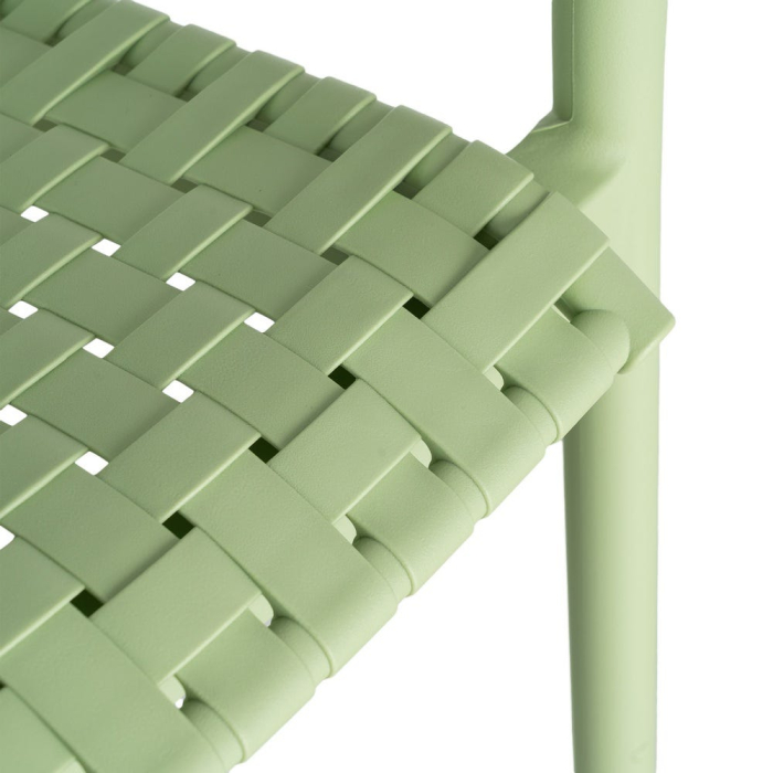 Scaun exterior stivuibil verde design împletit [6]