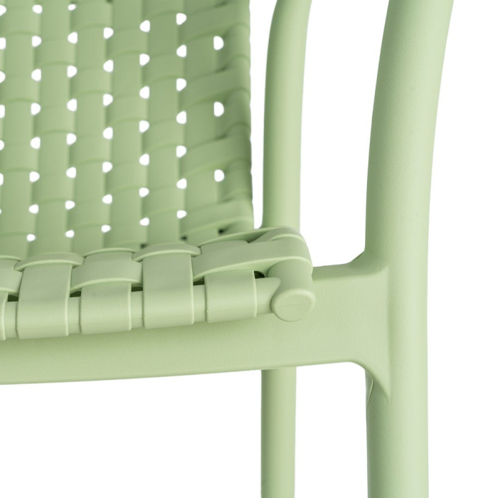 Scaun exterior stivuibil verde design împletit [4]