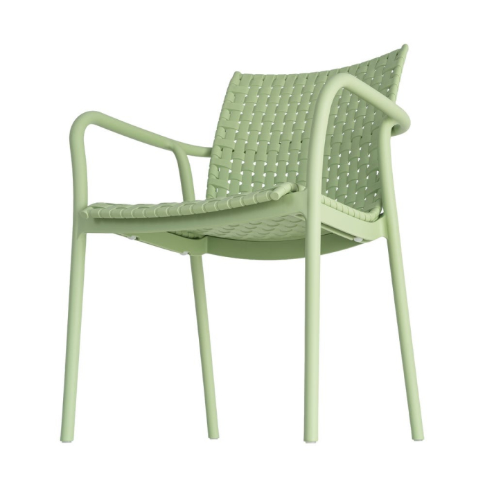 Scaun exterior stivuibil verde design împletit [11]