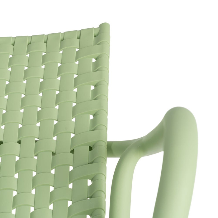 Scaun exterior stivuibil verde design împletit [10]