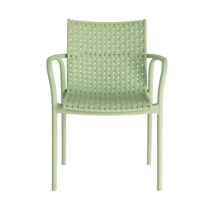 Scaun exterior stivuibil verde design împletit [12]
