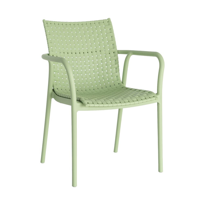 Scaun exterior stivuibil verde design împletit [3]