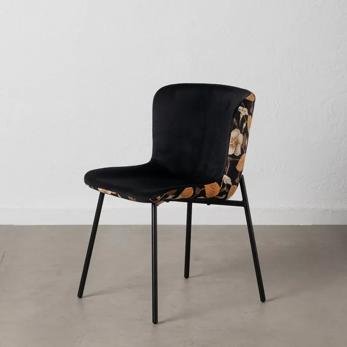 Scaun FLORA, Catifea Metal, Negru [2]