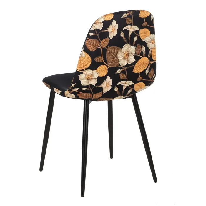 Scaun FLORA plus, catifea metal, negru cu flori, de la creativdeco.ro [3]