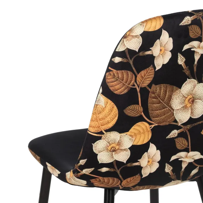Scaun FLORA plus, catifea metal, negru cu flori, de la creativdeco.ro [5]