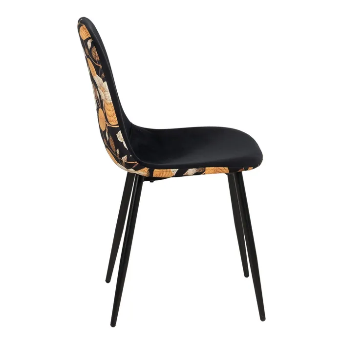 Scaun FLORA plus, catifea metal, negru cu flori, de la creativdeco.ro [4]