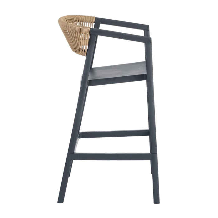 Scaun bar grădină plastic și frânghie gri antracit [4]