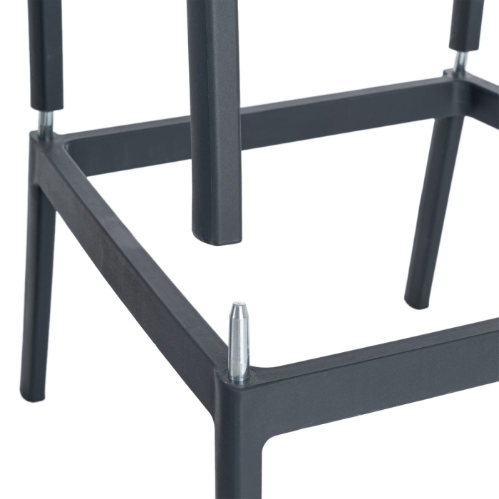 Scaun bar grădină plastic și frânghie gri antracit [7]