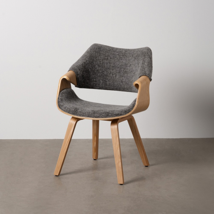 Scaun gri-natural din lemn elegant [1]