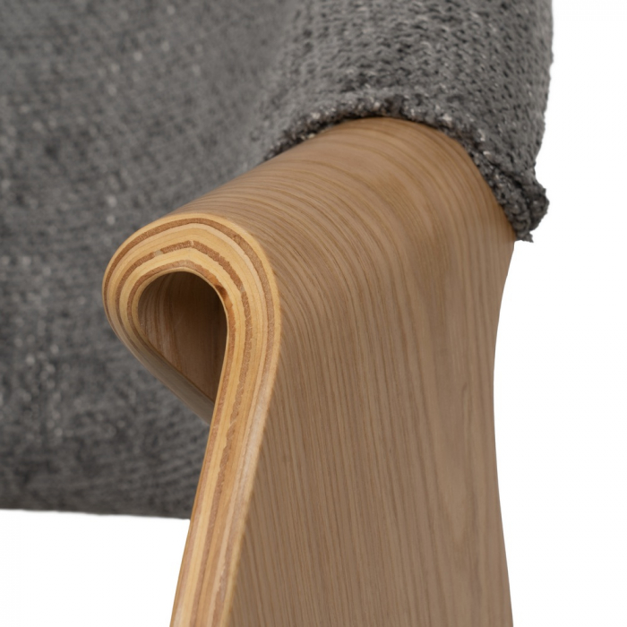 Scaun gri-natural din lemn elegant [8]