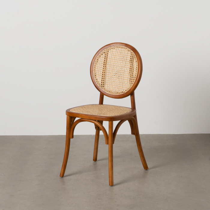 Scaun clasic maro honey din lemn si ratan | creativdeco.ro [1]