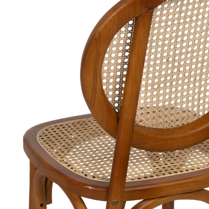 Scaun clasic maro honey din lemn si ratan | creativdeco.ro [10]
