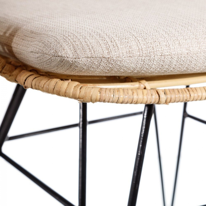 Scaun împletitură naturală cu pernuță lavabilă – design boho modern [6]